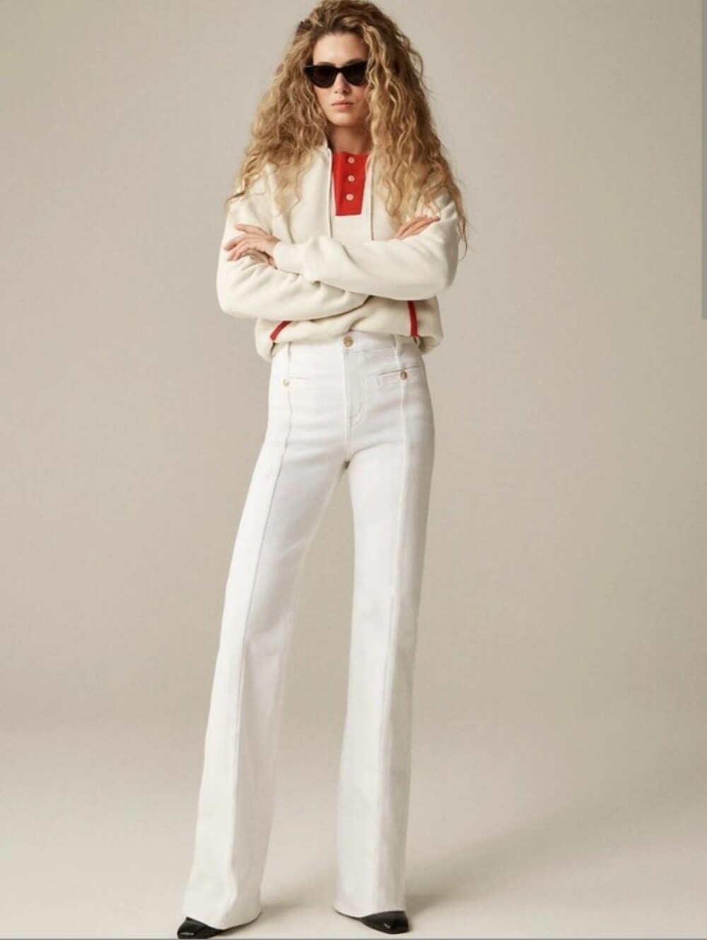 J. Crew White Tall new vintage flare jean